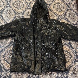 Glossy Black Women's Utility Jacket